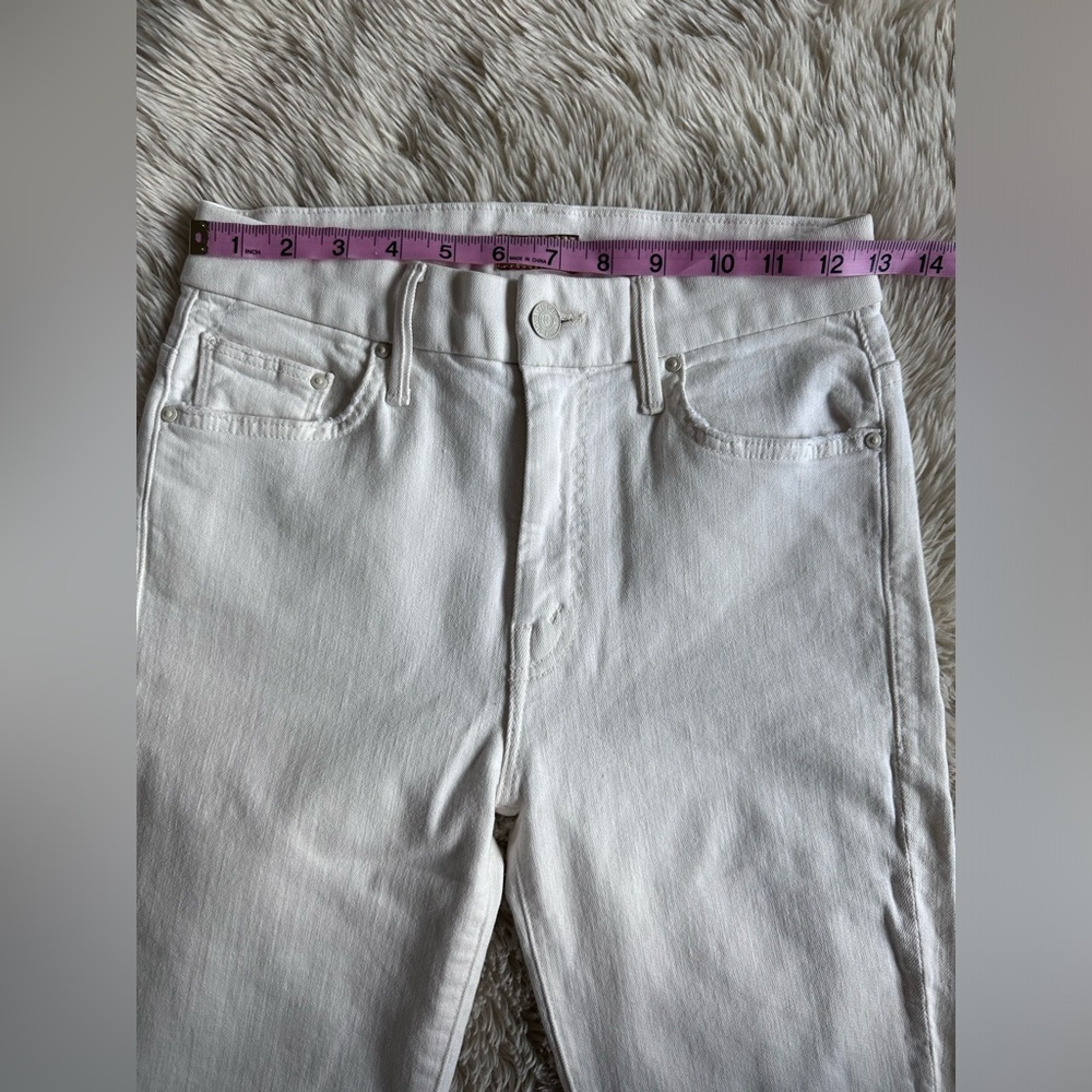 MOTHER Denim The High Waisted Looker White Skinny Jeans Whipping The Cream Sz 27 - Picture 7 of 15
